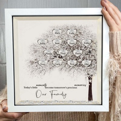 Custom Family Tree Frame With Kids Names For Anniversary Christmas New Home Decor