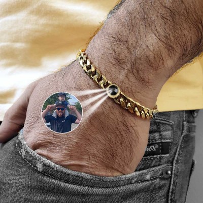 Personalisiertes Fotoprojektionsarmband Papa Geschenk