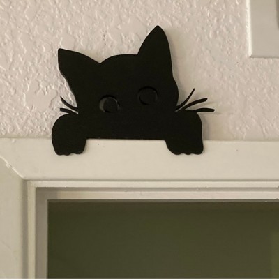 Halloween Black Cat Ghost Door Corner Sign