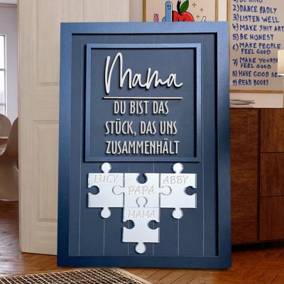 Benutzerdefinierte Mama Puzzle Zeichen mit Namen der Kinder für Mama Oma Muttertag