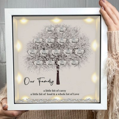 Custom Family Tree Frame With Kids Names For Anniversary Christmas New Home Decor Our Family a little bit of Crazy