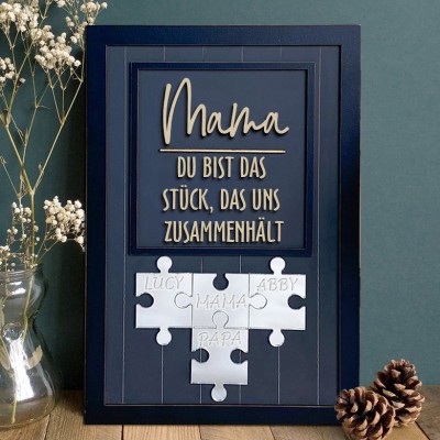 Benutzerdefinierte Mama Puzzle Zeichen mit Namen der Kinder für Mama Oma Muttertag