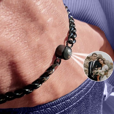 Personalisiertes Fotoprojektions-Armband für Paar-Valentinstag