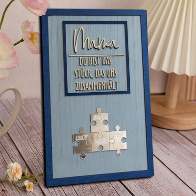 Benutzerdefinierte Mama Puzzle Zeichen mit Namen der Kinder für Mama Oma Muttertag