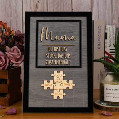 Benutzerdefinierte Mama Puzzle Zeichen mit Namen des Kindes für Mama/Oma Weihnachtsgeschenk