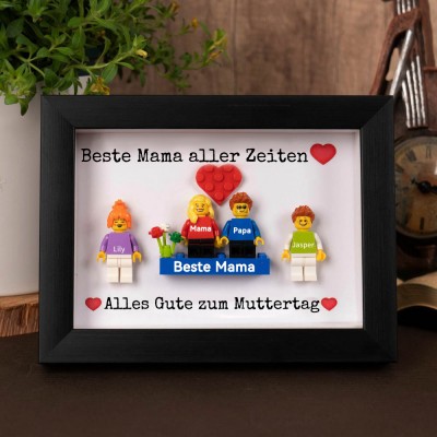 Personalisierte Kleine Figur mit Rahmen und Ziegelstein für Mama Muttertag Geschenk