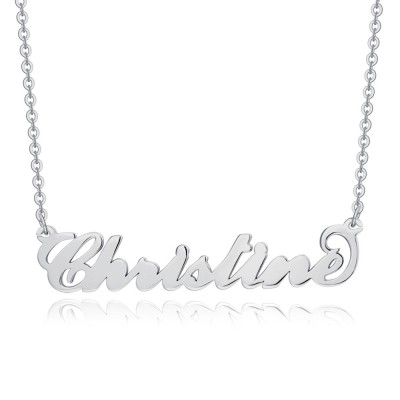 Silberne personalisierte personalisierte Namenskette im "Carrie" Stil