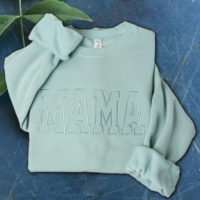 Benutzerdefinierte Bestickt Mama Hoodie mit Kindernamen für Muttertag Geschenkideen