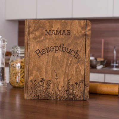 Personalisierte Mama Hölzerne Rezeptbuch Für Weihnachten Geschenk