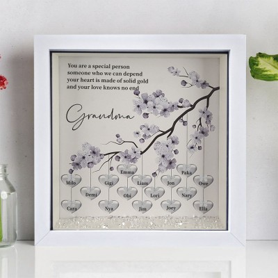 Custom Family Tree Frame With Grandchildren Names For Grandma Anniversary Christmas New Home Decor