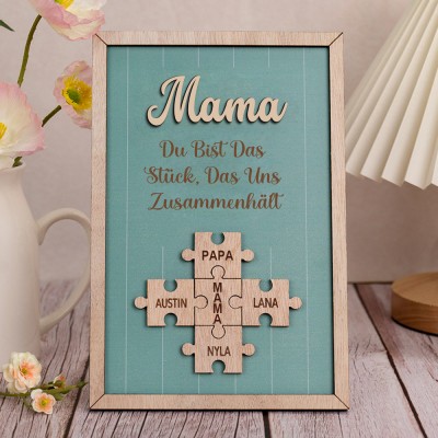 Benutzerdefinierte Mama Puzzle Zeichen mit Namen des Kindes für Mama/Oma Weihnachtsgeschenk