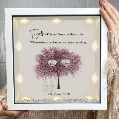Custom Family Tree Frame With Names For Wedding Anniversary Christmas New Home Decor