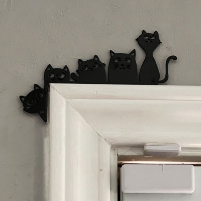 Halloween Black Cat Ghost Door Corner Sign