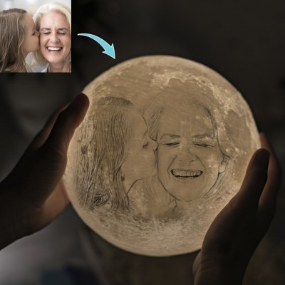 Personalisierte Mondlampe 3D Foto Moonlight Touch Weihnachten Familie Wohnkultur