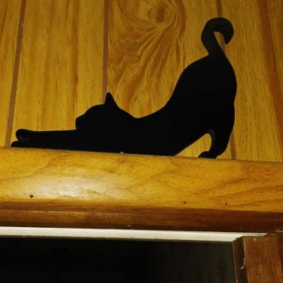 Halloween Black Cat Ghost Door Corner Sign