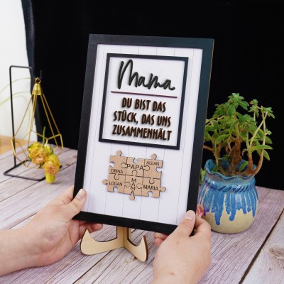 Benutzerdefinierte Mama Puzzle Zeichen mit Namen des Kindes für Mama/Oma Weihnachtsgeschenk