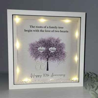 Custom Family Tree Frame With Names 10th Anniversary Gifts