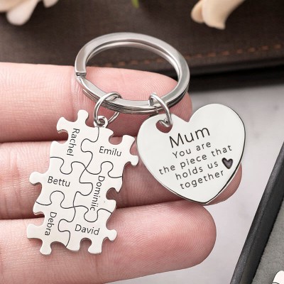 Personalisierte Mama Puzzle Schlüsselanhänger Gravur 1-20 Namen