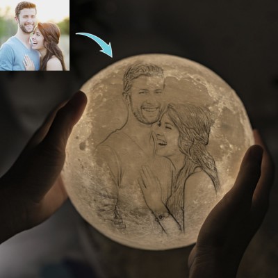 Personalisierte Mondlampe 3D Foto Moonlight Touch Wohnkultur Valentinstagsgeschenk