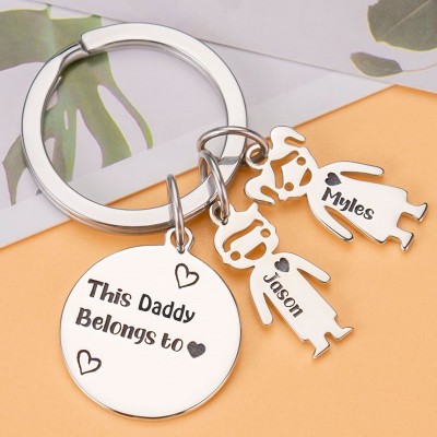 Personalisierte 1-10 Kinder Charms Gravur Name Schlüsselanhänger Geschenke zum Vatertag