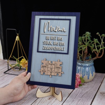 Benutzerdefinierte Mama Puzzle Zeichen mit Namen des Kindes für Mama/Oma Weihnachtsgeschenk