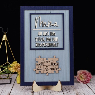 Benutzerdefinierte Mama Puzzle Zeichen mit Namen des Kindes für Mama/Oma Weihnachtsgeschenk
