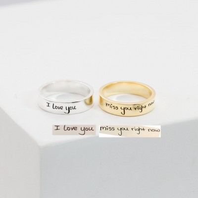 Gedenkring für Handschrift | Ewigkeitsring | Unisex-Ring | Personalisiertes Handschrift-Geschenk