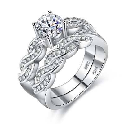 S925 Silver Lucky Love Verlobungs-Ehering