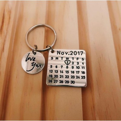 Personalisierter Kalender Schlüsselanhänger