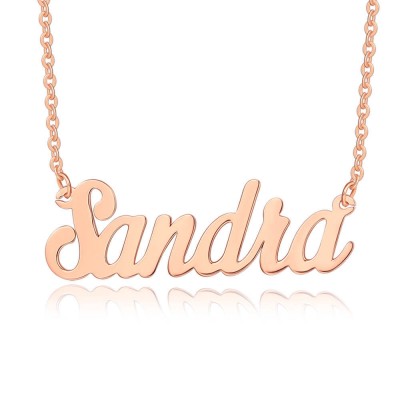 18 Karat Rosévergoldung personalisierte personalisierte "Carrie" Stil Namenskette