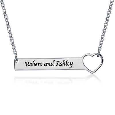 Personalisierte Coupon Namenskette Bar Personalisierte Halskette mit Herz