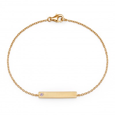 Personalisiertes Geburtsstein-Silber-Namens-Bar-Armband