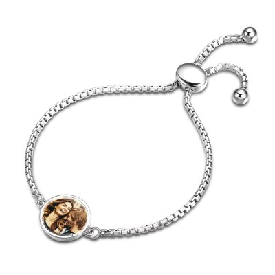 Individuelles Fotoarmband in Silber