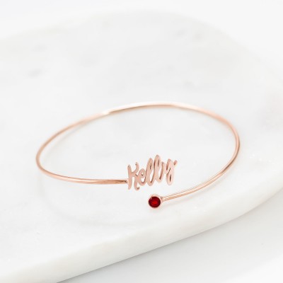 Namensarmband mit Geburtsstein | Geburtstagsgeschenk | Personalisiertes Geschenk für sie | Abschlussgeschenk | Individuelle Brautjungferngeschenke | Mutter Geschenk