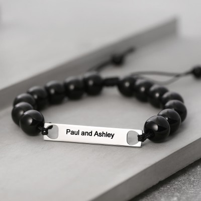Personalisiertes Herrenarmband mit graviertem Namen