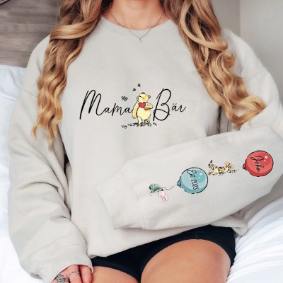 Individuelles Mama Bär Sweatshirt mit Kindernamen für Geschenkideen zum Muttertag