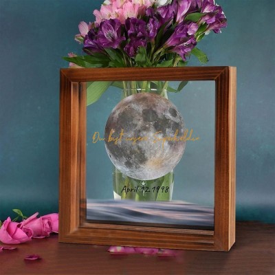 Personalisierte Mondphase Fotorahmen Random Luck In Universe Geschenke für Valentinstag Jahrestag