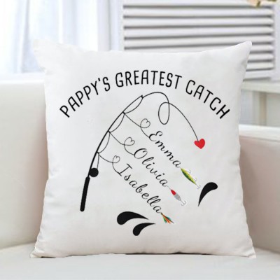 Personalisierte Familiennamen Kissenbezug Papa Opa Papas größter Fang Vatertagsgeschenk