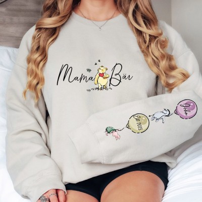 Individuelles Mama Bär Sweatshirt mit Kindernamen für Geschenkideen zum Muttertag