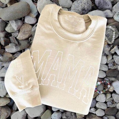 Benutzerdefinierte Mama bestickt Sweatshirt Hoodie mit Kindernamen für Muttertag Geschenkideen