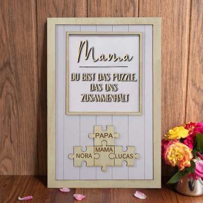 Benutzerdefinierte Mama Puzzle Zeichen mit Namen des Kindes für Mama/Oma Weihnachtsgeschenk