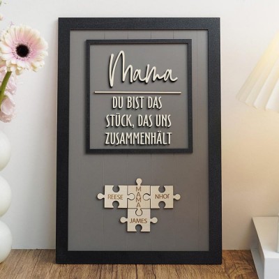 Benutzerdefinierte Mama Puzzle Zeichen mit Namen des Kindes für Mama/Oma Weihnachtsgeschenk