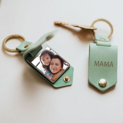 Personalisierte Leder Foto Schlüsselanhänger Geschenke für Paar Freundin