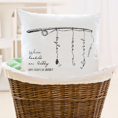 Personalisierte Familiennamen Kissenbezug Wir sind süchtig nach Papa Papa Opa Vatertagsgeschenk