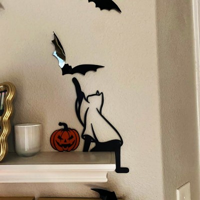 Halloween Black Cat Ghost Door Corner Sign