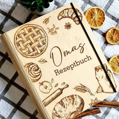 Personalisierte Oma Hölzerne Rezeptbuch Für Weihnachten Geschenk