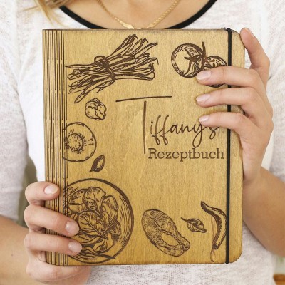 Personalisierte Familie Hölzerne Rezeptbuch Für Weihnachten Geschenk