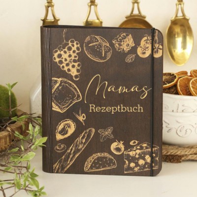 Personalisierte Mama Hölzerne Rezeptbuch Für Weihnachten Geschenk