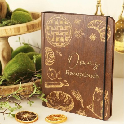 Personalisierte Oma Hölzerne Rezeptbuch Für Weihnachten Geschenk