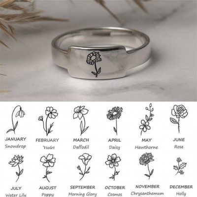 Personalisiertes Familiengeburts-Blumen-Monats-Ring-Geschenk für Sie